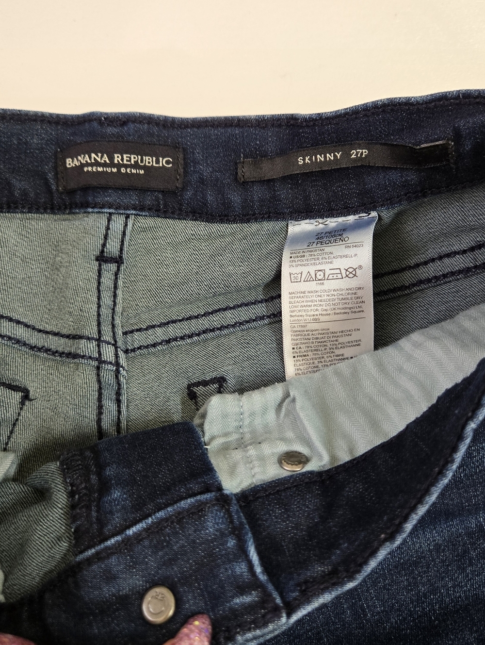 Banana Republic Skinny Jeans Womens 27P Blue Dark‎ Wash Denim Low Rise Zip Fly - Picture 11 of 14